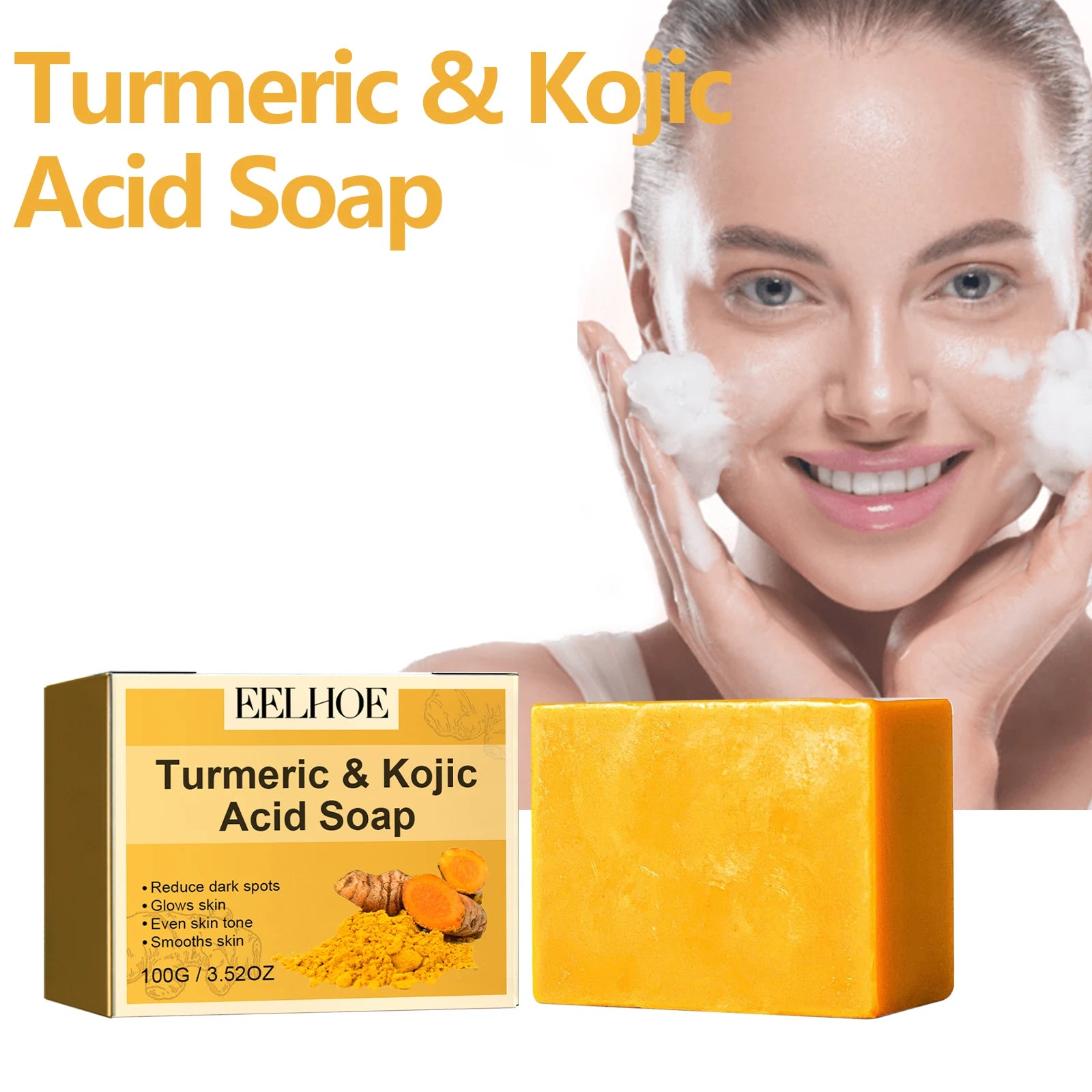 EELHOE Turmeric Kojic Acid Soap – Brighten & Fade Dark Spots