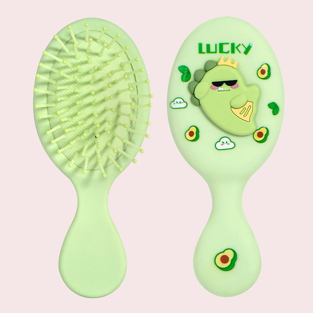 Cartoon Dinosaur Mini Air Cushion Massage Comb – Anti-Static Hair Comb Oasis Select UV3140-KL-green