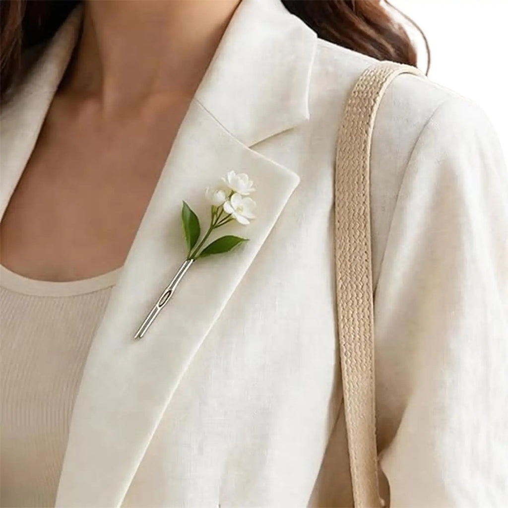Elegant Fresh Flower Brooch 3Pcs Simple DIY Brooch Insert Flowers Metal Branch-Shaped Brooch DIY Flower Arrangement Oasis Select