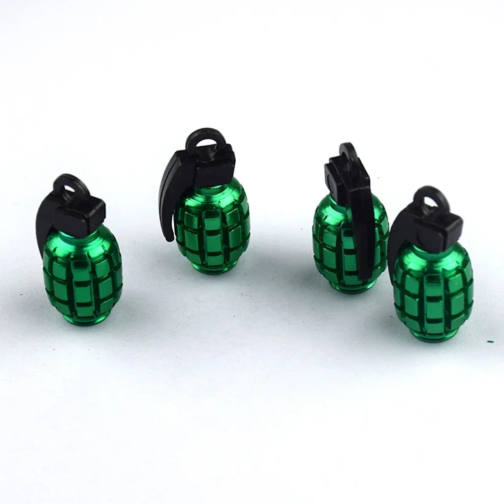 4pcs Car Tire Valve Cap Aluminum Grenade Tyre Valve Stems Cover Air Dust Caps Tire Valve Truck Bike Wheel Rim Valve Stem Caps Oasis Select 4pcs 2