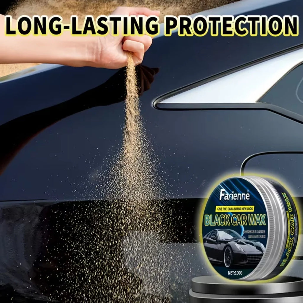 Car Wax Polishing Paste, 100g. Deep shine, scratch removal, long-lasting protection for black car paint. Easy-to-apply formula. Oasis Select