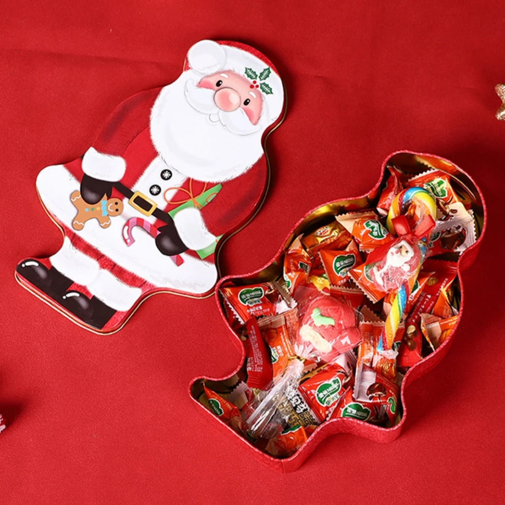 Tinplate Box Santa Claus Storage Box Candy Box Biscuit Box Snack Box Multi Functional Piggy Bank Gift Packaging Box Oasis Select