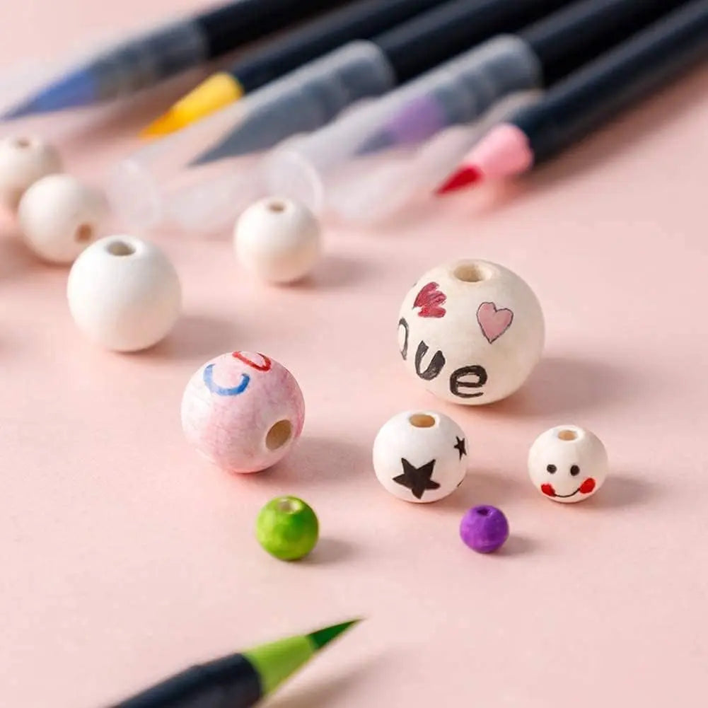 30-400pcs wooden beads round separator wooden balls 20/30/40 mm lead-free beads for jewelry making DIY handmade accessories Oasis Select