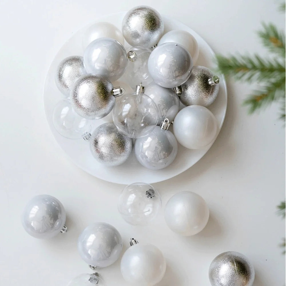 24PCS 6cm Christmas Balls Colorful Electroplating Christmas Tree Hanging Ball Home Party Christmas Tree Decor New Year Gift Oasis Select