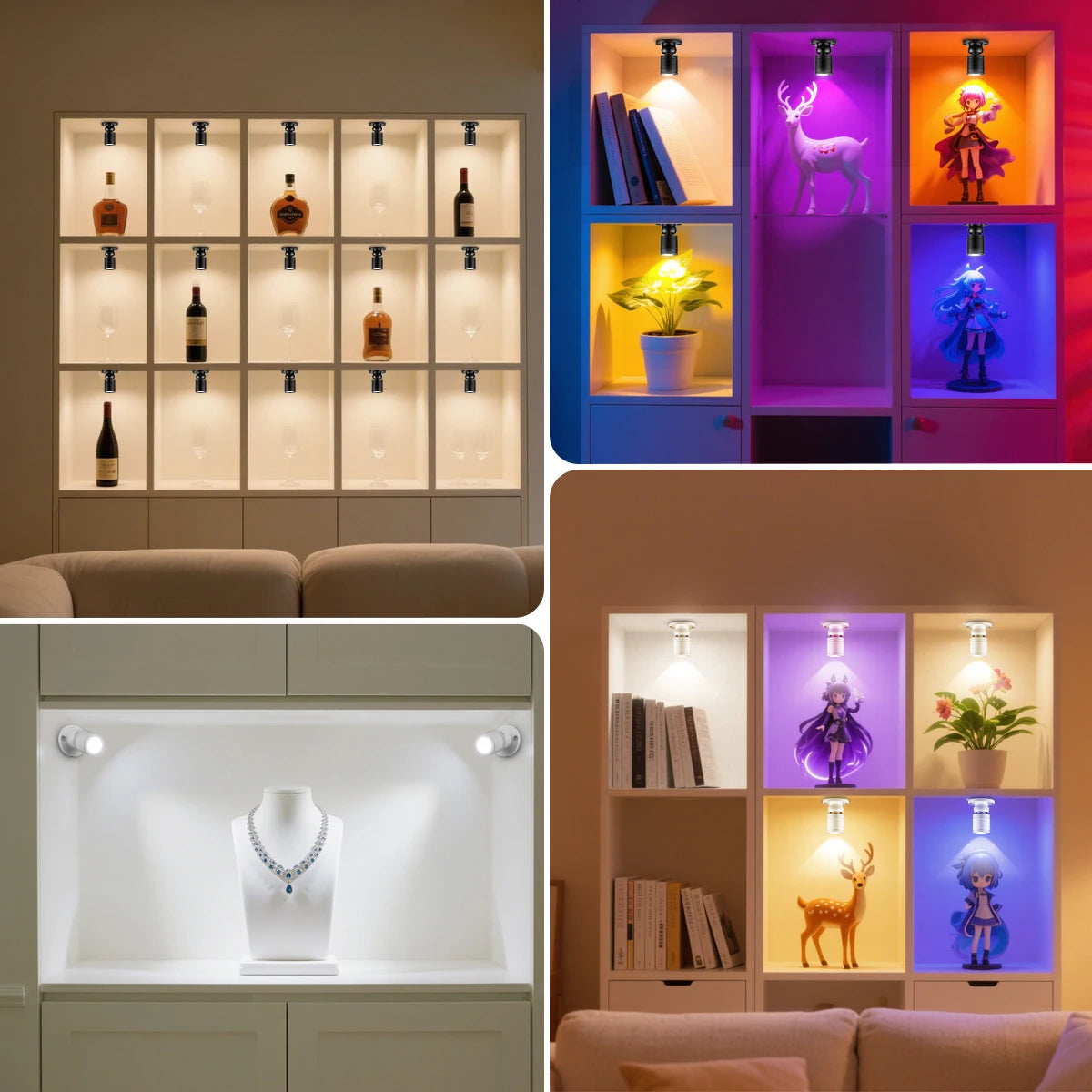 1W Led USB Spotlight With Swtich On/Off,5V USB Charging Port,Atmosphere Decor Lighting for Collectibles Anime Character Models Oasis Select