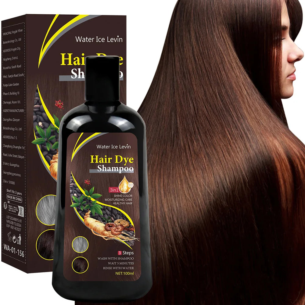 New Hair color shampoo 3 in 1 makes hair instantly from white to brown natural hair color protective sleeve for women 100ML Oasis Select
