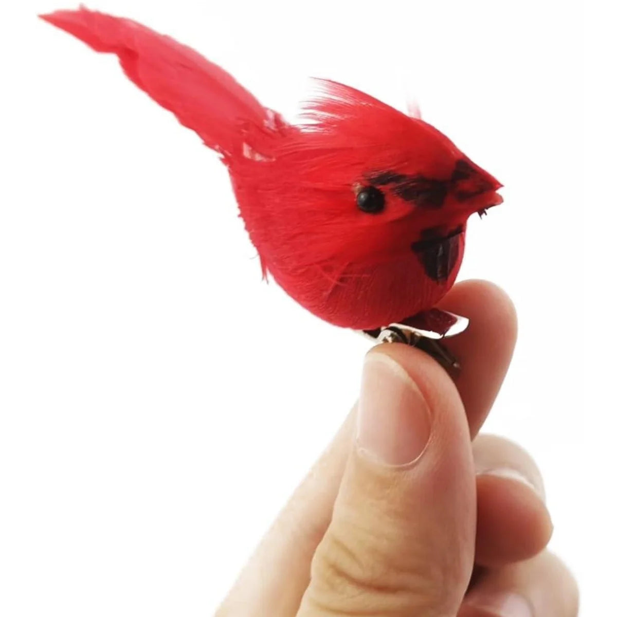 Artificial Red Cardinal Birds Clip on Pine Branches Christmas Realistic Feathered Birds with Clip for Christmas Tree Decor Oasis Select