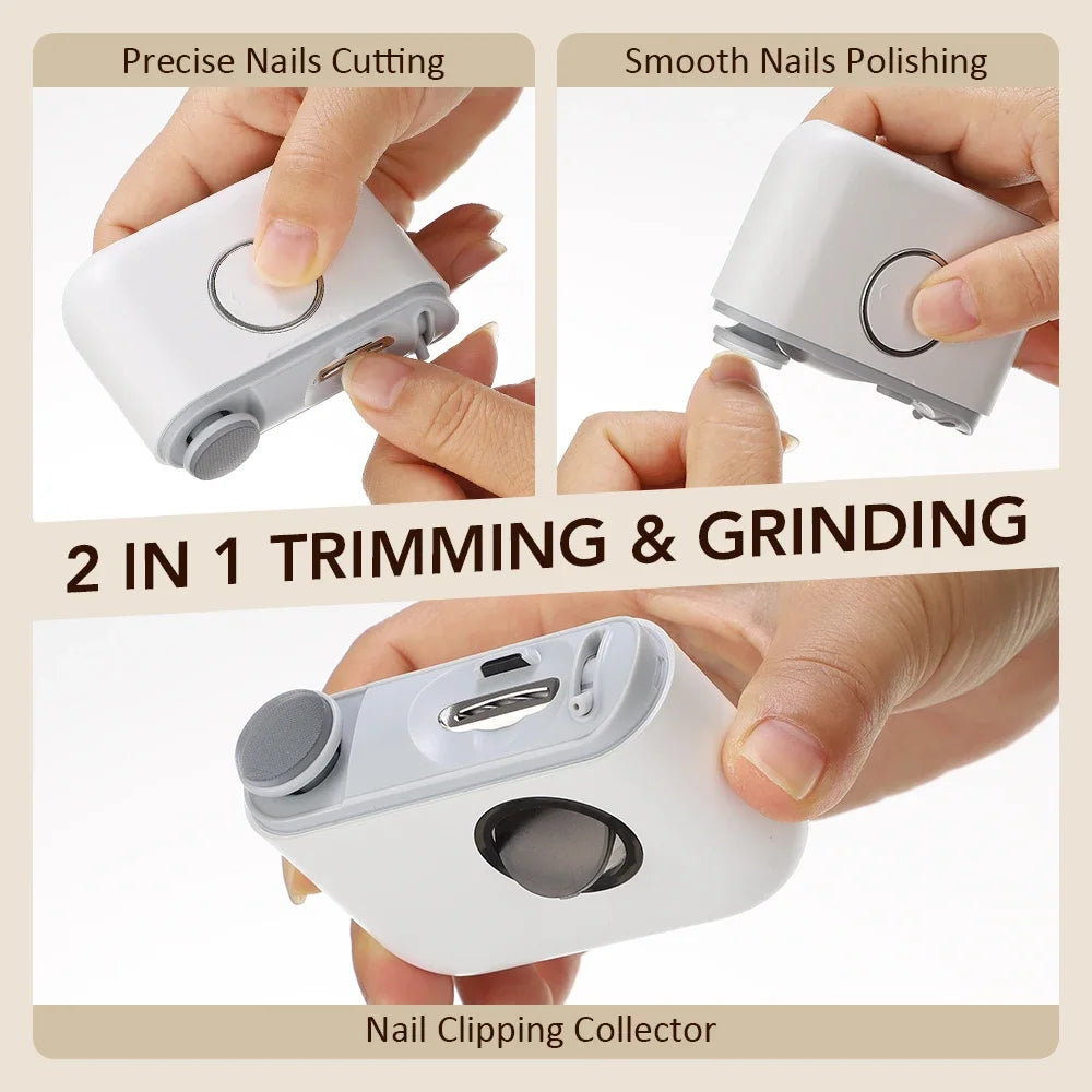 AFDEAL 2-in-1 Electric Nail Clipper & Polisher for Kids & Adults