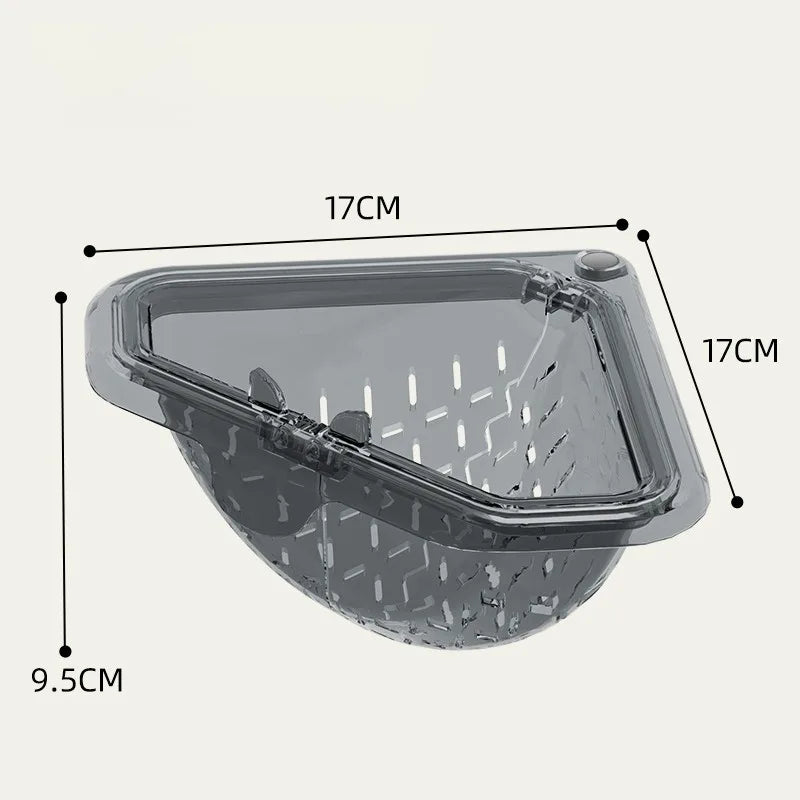 Sink Food Scrap Collector One-Button Magnetic Food Strainer Triangular Foldable Drain Rack Kitchen Sink Strainer Basket Oasis Select Drain basket abs