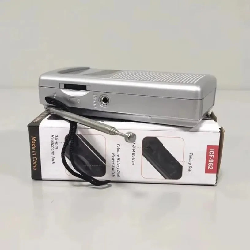 Outdoor Radio Stereo Radio ICF-962 AM/FM Pocket Pointer Radio 2 x AA Battery Operated for Indoor Outdoor Camping Emergency Us Oasis Select