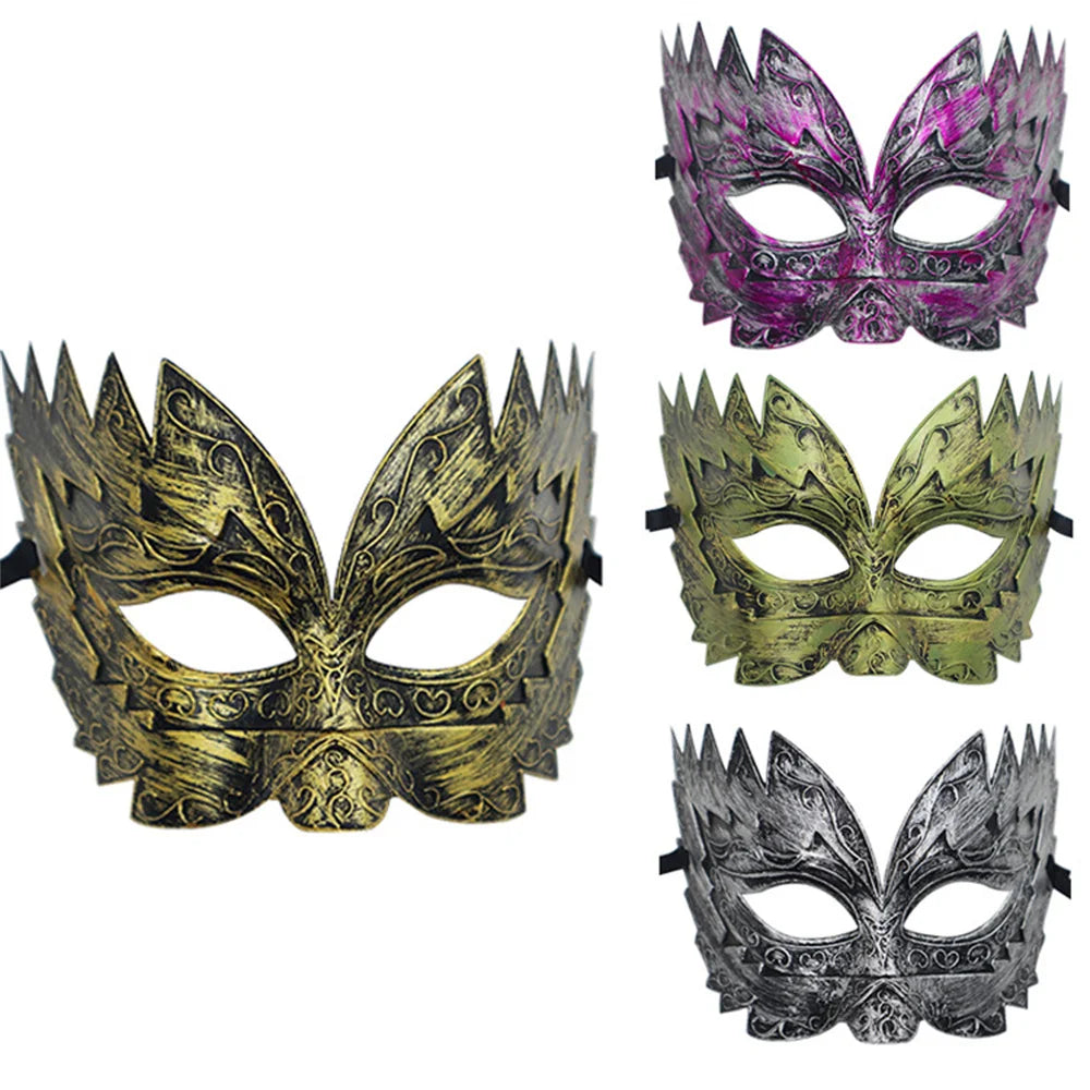 Men Gold Roman Soldier Mask Vintage Masquerade Mask Venetian Mardi Gras Phantom Opera Eyemask Rave Accessory Oasis Select