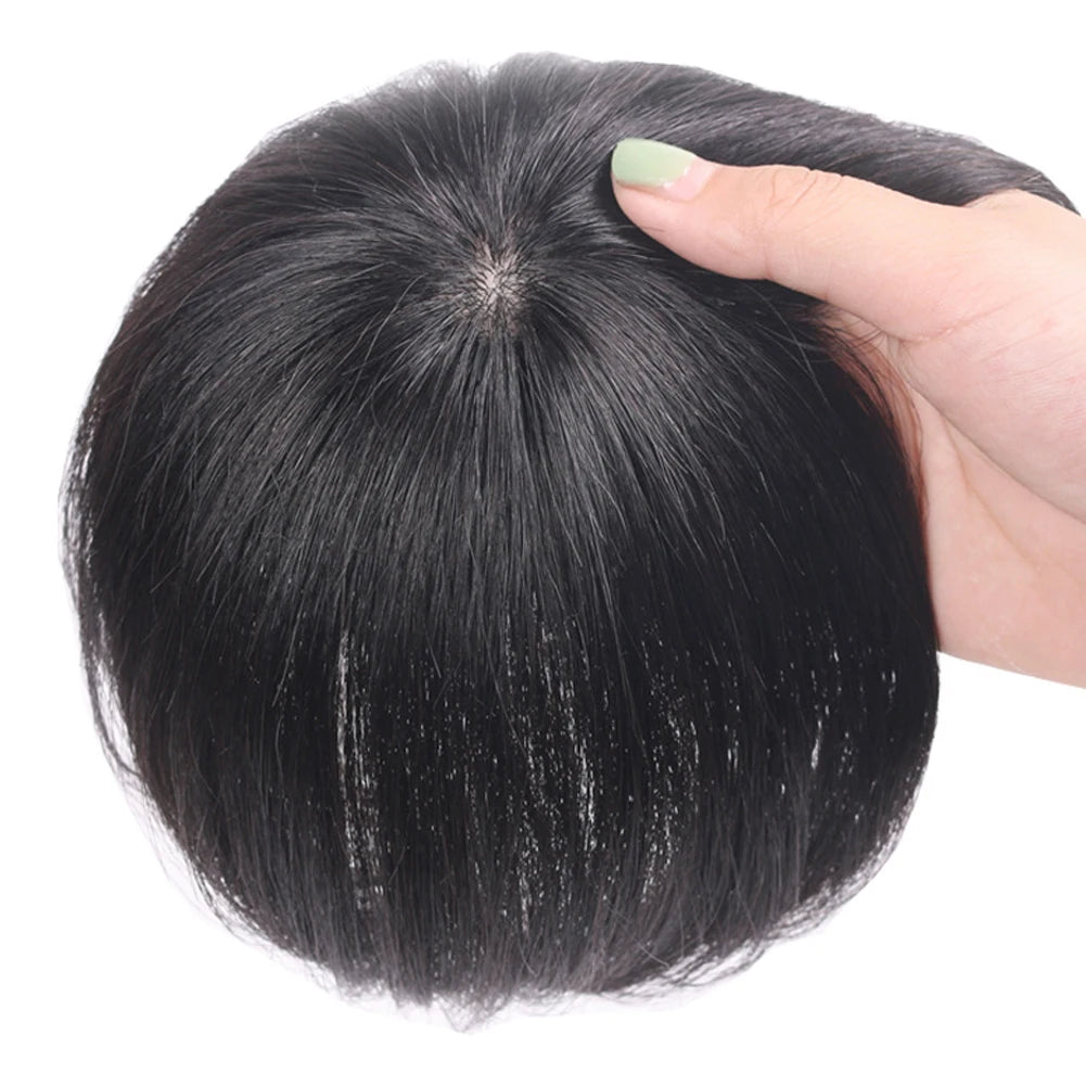 Clip-On Hair Topper – Seamless Short Straight Coverage Wig