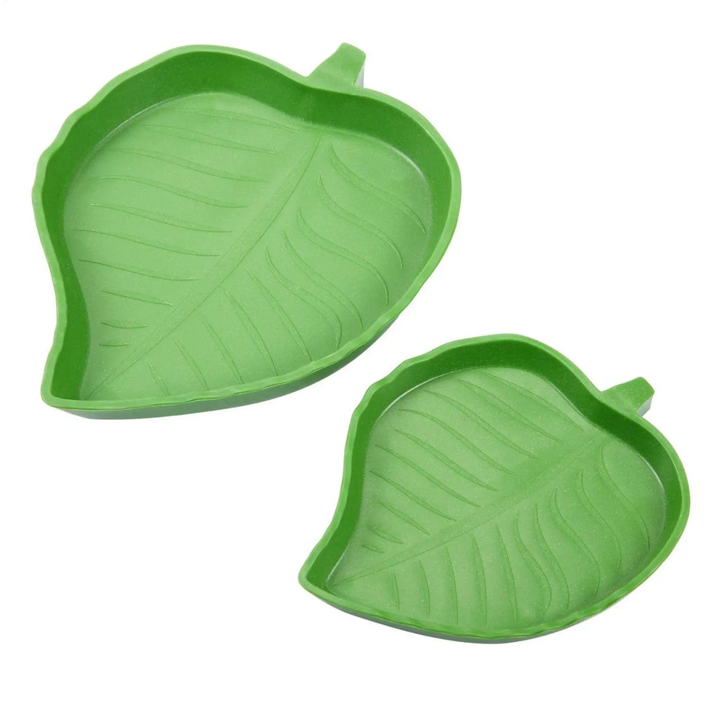 Leaf Reptile Food Water Bowl Flat Drinking and Eating Dish Tortoise Habitat Accessories Water Plate for Turtle Lizards Crawl Pet Oasis Select