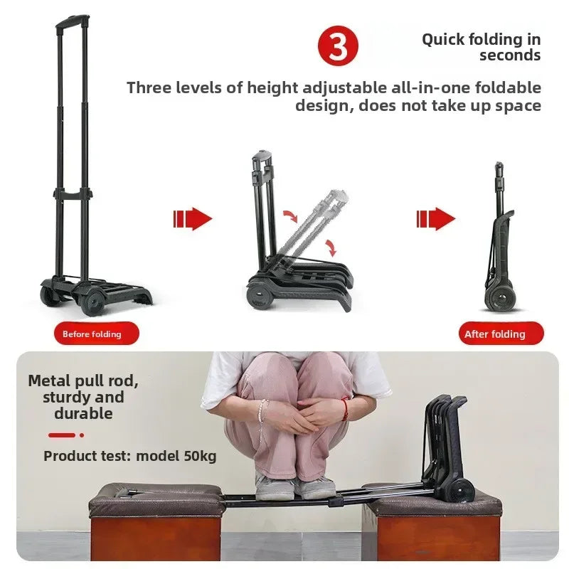 Multi-functional Household small cart folding pull goods handling trailer shopping cart luggage trolley Oasis Select