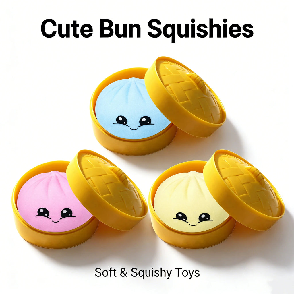 5 Colors Dumpling Squishes Stress Balls Simulation Food Squishies Stress Relief Toys for Adults Kids Squeeze Dough Ball Gifts Oasis Select