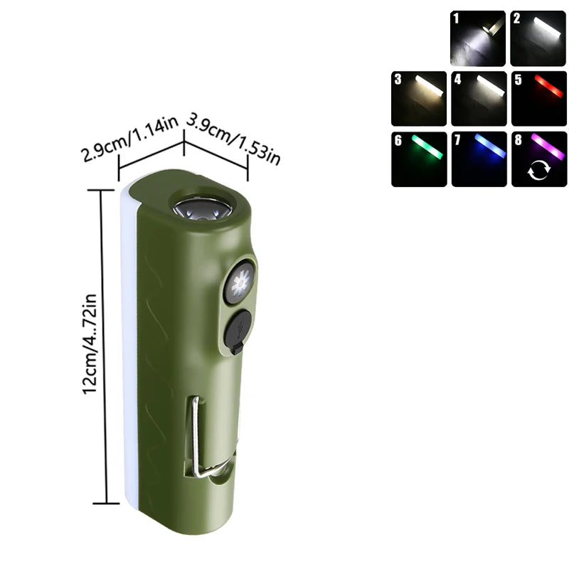 Outdoor LED Camping Lamp Built-in 2*18650 Rechargeable Torch RGB Atmosphere Lamp Portable Hook Tent Lamp Long Lasting Lantern Oasis Select Small