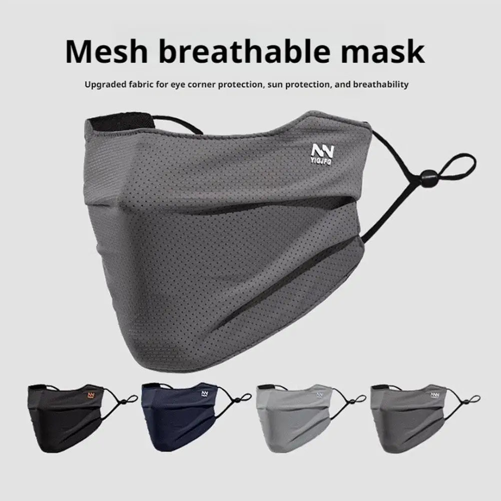 Breathable Ice Silk Face Cover UV Face Shield Washable Reusable Sun Protection Face Mask for Motorcycle Running Riding Exercise Oasis Select