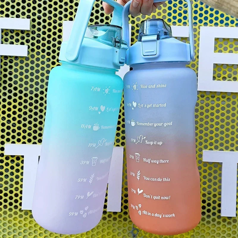 2 Liter Large Capacity Sports Water Bottle Leak Proof Colorful Plastic Cup Drinking Outdoor Travel Portable Gym Fitness Jugs Oasis Select
