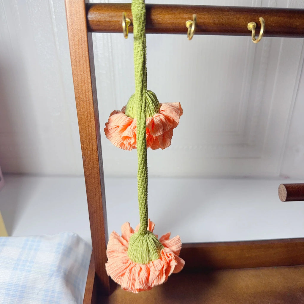 1pcs Carnation-Flower Curtain Tiebacks Rope No Drill Rope Curtain Holdbacks Rope for Home Office Shower Bedroom Decoration Oasis Select pink