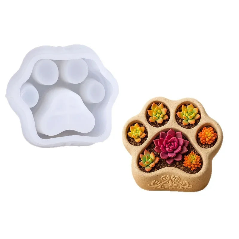 Cat Claw Flower Pot Candle Silicone Mold, Candle Jar Silicone Jewelry Box Mold, Art Casting Container Jewelry Box Storage Box Oasis Select
