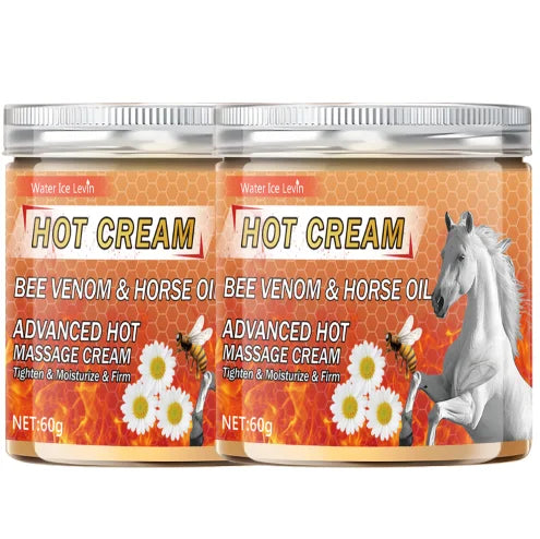 Bee Venom & Horse Oil Hot Cream – Pre-Workout Warming & Firming Warming Body Cream Oasis Select YELLOW 60g