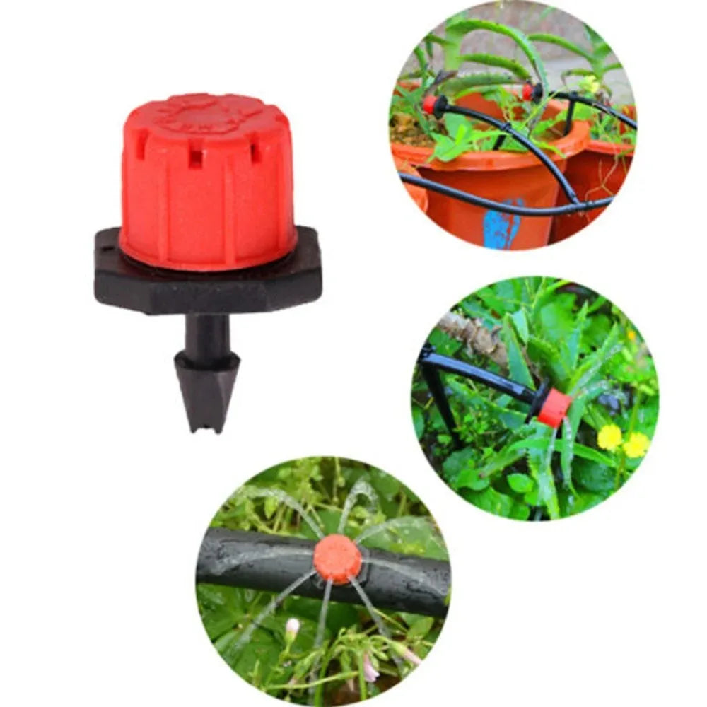 50PCS New 360 Degre Water Dropper Head Adjustable Watering Sprinklers Irrigation Plastic Sprinkler Flow Head Oasis Select