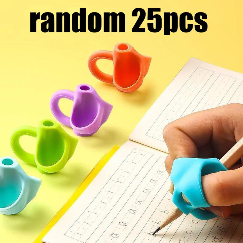 5/30pcs Kids Pen Grip Posture Corrector Silicone Pencil Holder For Children Ergonomic Writing Aid Tool For Handwriting Practice Oasis Select 25pcs