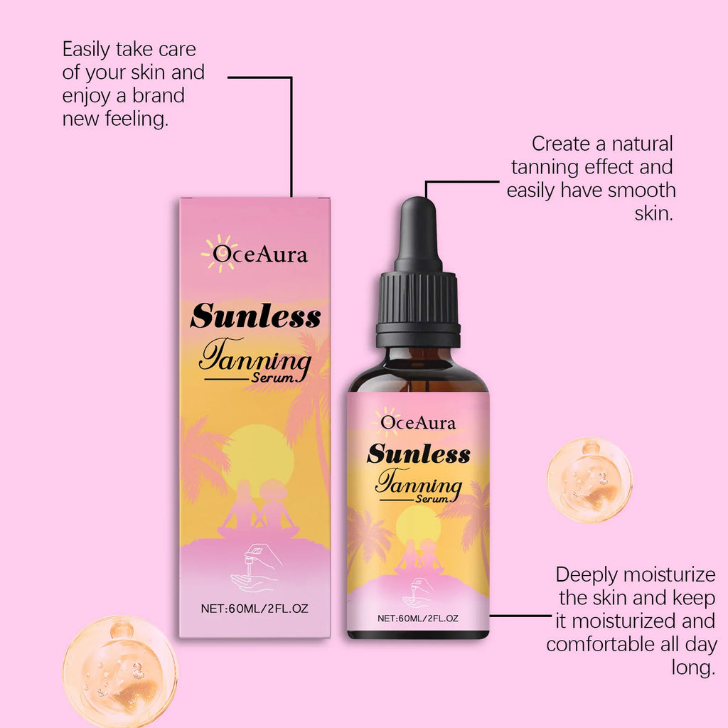 OceAura Sunless Tanning Drops – Natural Self Tanner Serum 60ml Self Tanner Serum Oasis Select