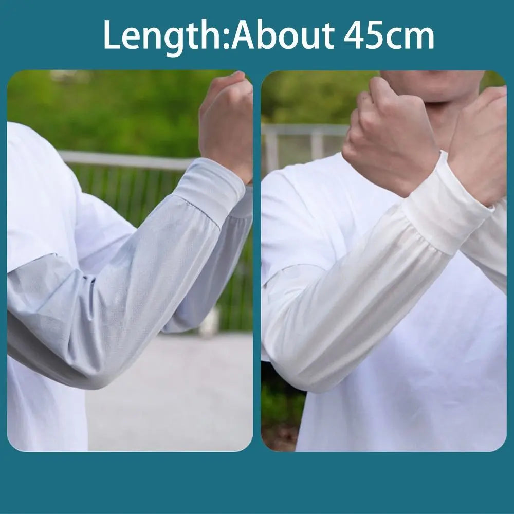 Durable UV Protection Sunscreen Ice Sleeves Loose Breathable Wear-resistant Outdoor Work Arm Warmers Men's Arm Sleeves Summer Oasis Select