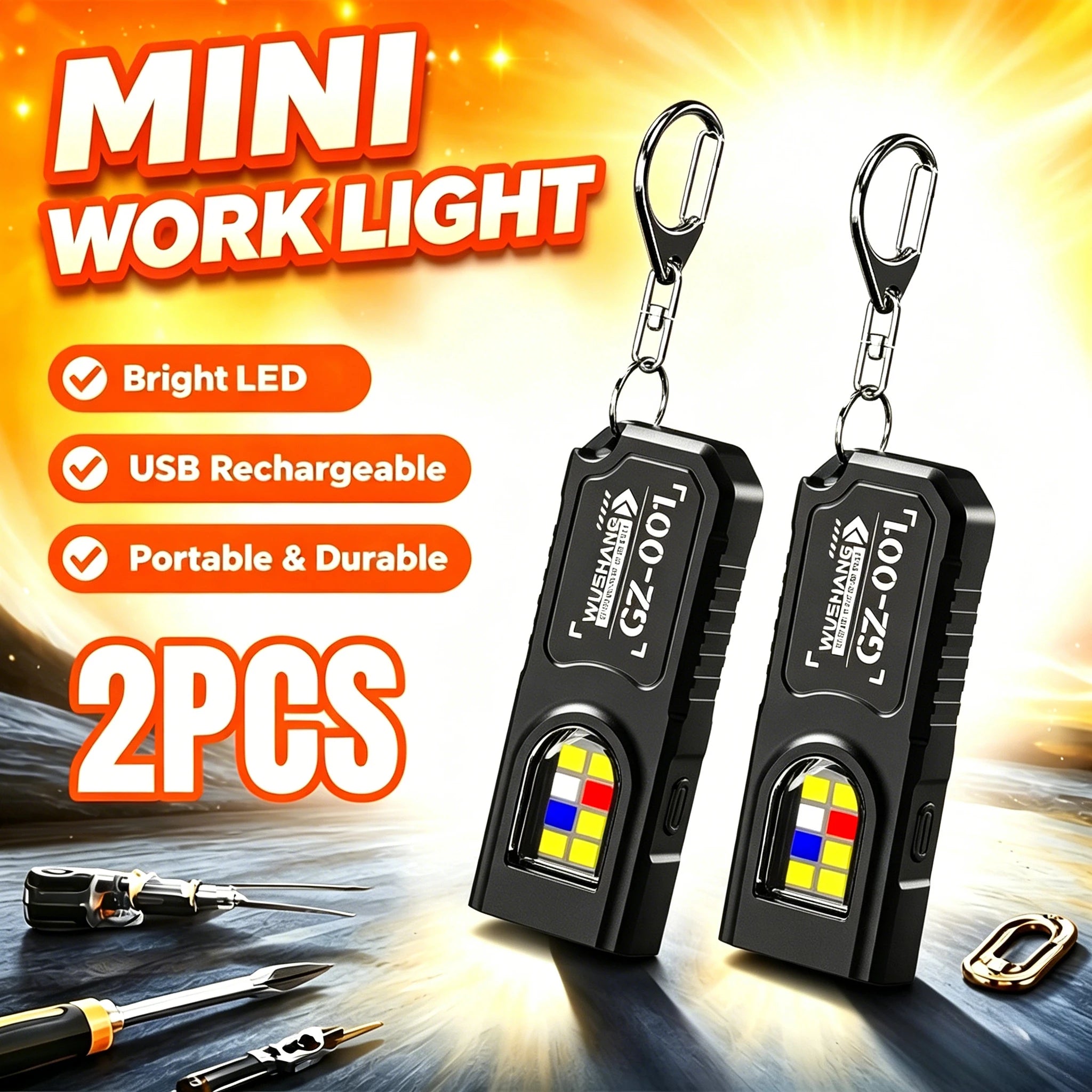Mini LED Keychain Flashlight 550LM Type-C Rechargeable Magnetic Torch