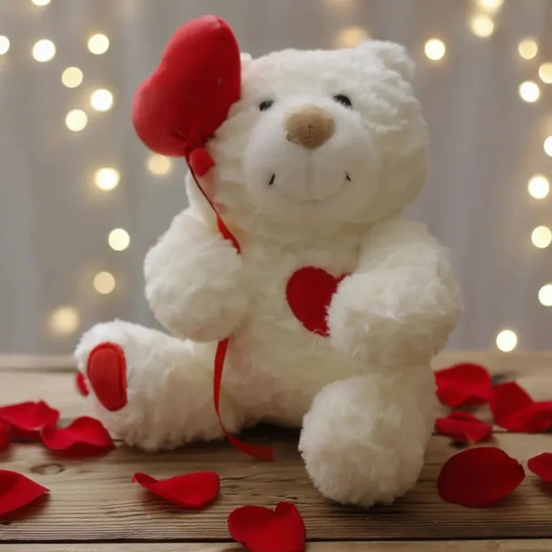Valentines Day Heart Bear Plush Toy Wedding Proposal Gift for Girlfriend Anniversary Romantic Stuffed Animal Doll Home Decor Oasis Select Red