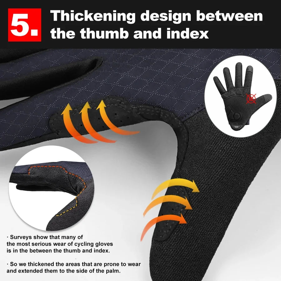X-TIGER Cycling Gloves Full Finger Touch Screen Shock Absorption Non-slip Gloves Men's Breathable Pro Bicycle Motorcycle Gloves Oasis Select