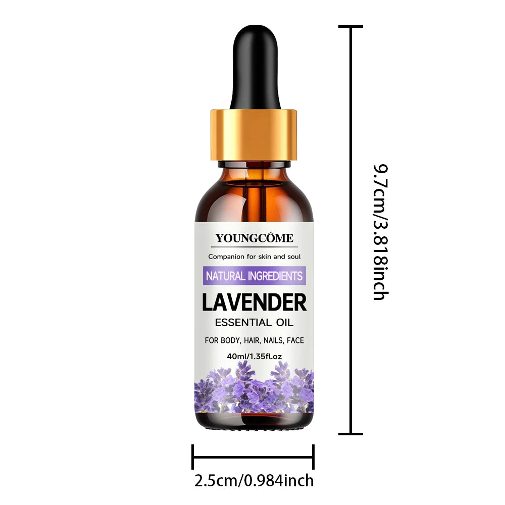 Lavender essential oil Pure natural, hair moisturizer, suitable for hair, face and body,suitable for all skin types hair types Oasis Select 40ml OIL