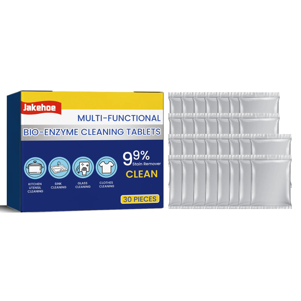 Multi-functional Bio-Enzyme Cleaning Tablets Stainless Steel Rust Removal Break down Heavy Oilprotect Fabric Household Oasis Select 30pcs boxed