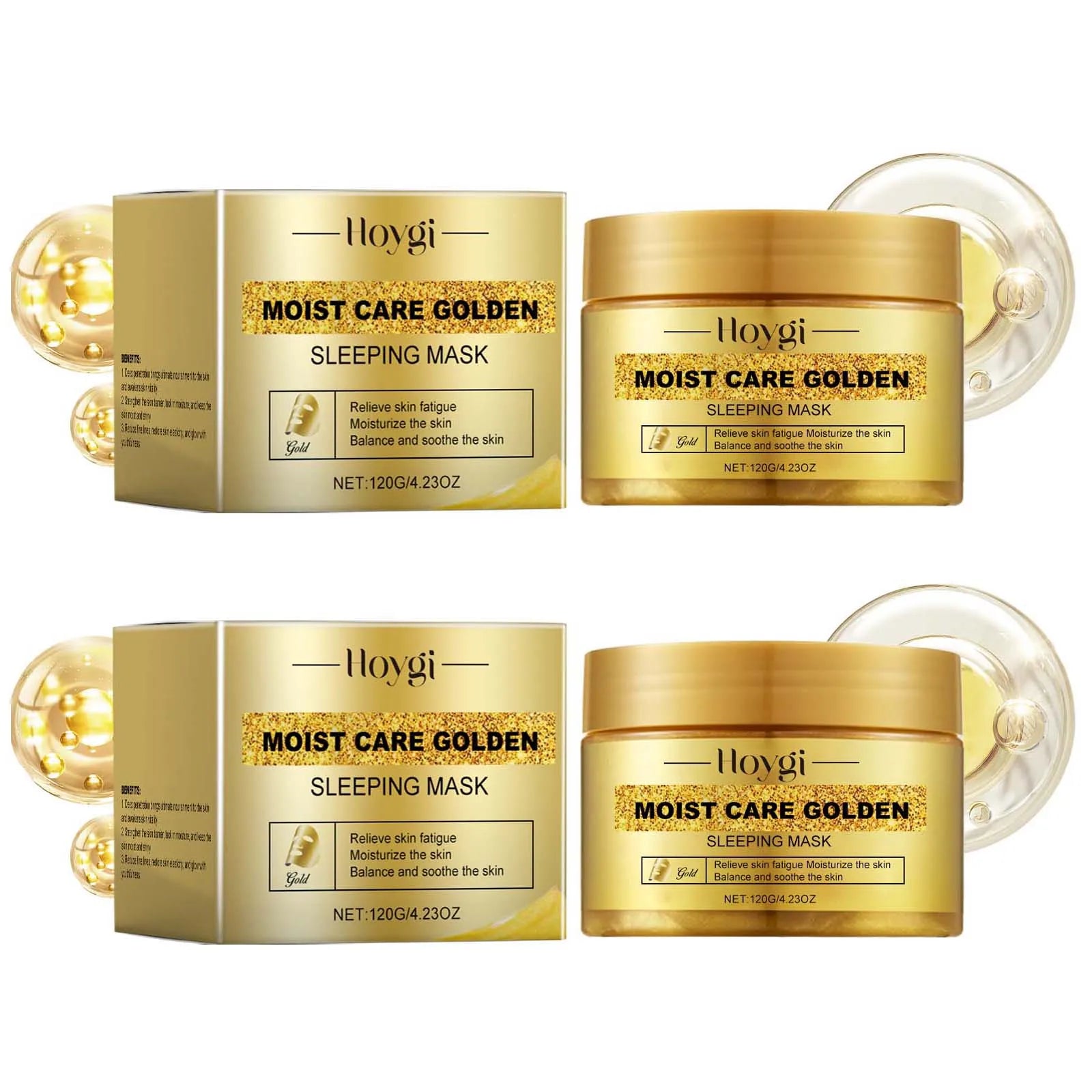 Gold Sleeping Mask – Niacinamide Pore Tightening & Brightening Sleeping Face Mask Oasis Select 2Pcs