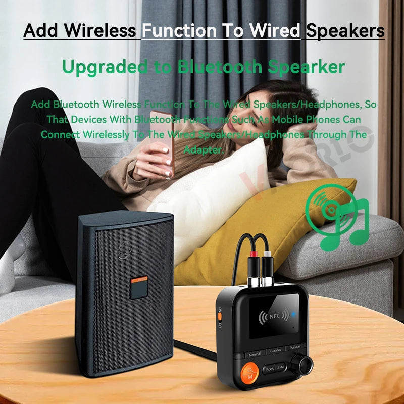 NFC Bluetooth Audio Receiver 5 EQ Modes Support TF Card Playback 3.5mm AUX R/L RCA Stereo HIFI Music Wireless Adapter With Mic Oasis Select