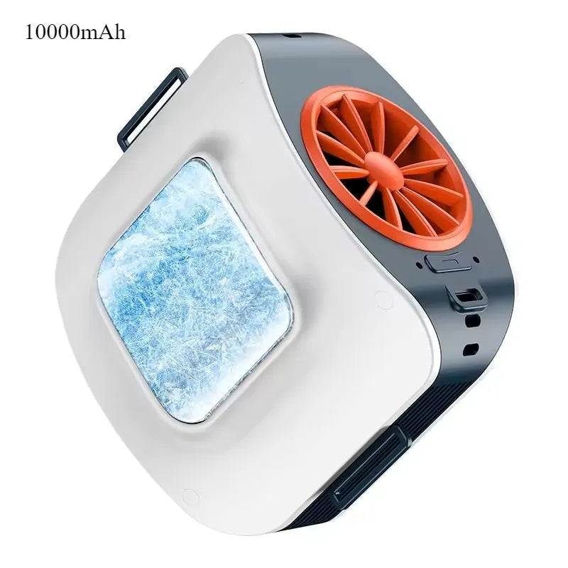 10000mAh Wearable Neck & Waist Fan | Hands-Free Cooling