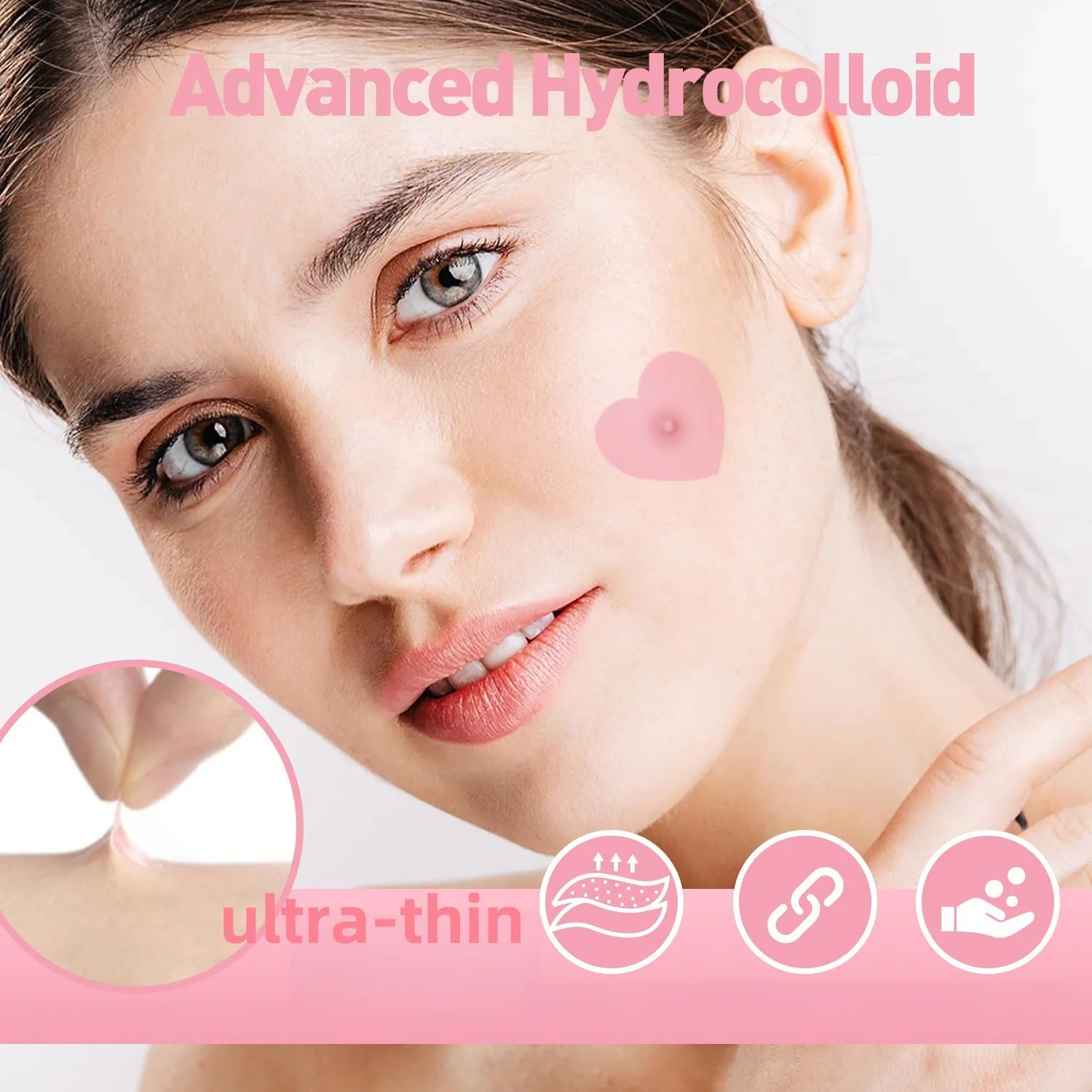 120 pieces of pink heart-shaped acne patch, suitable for both men and women, suitable for all skin types Oasis Select