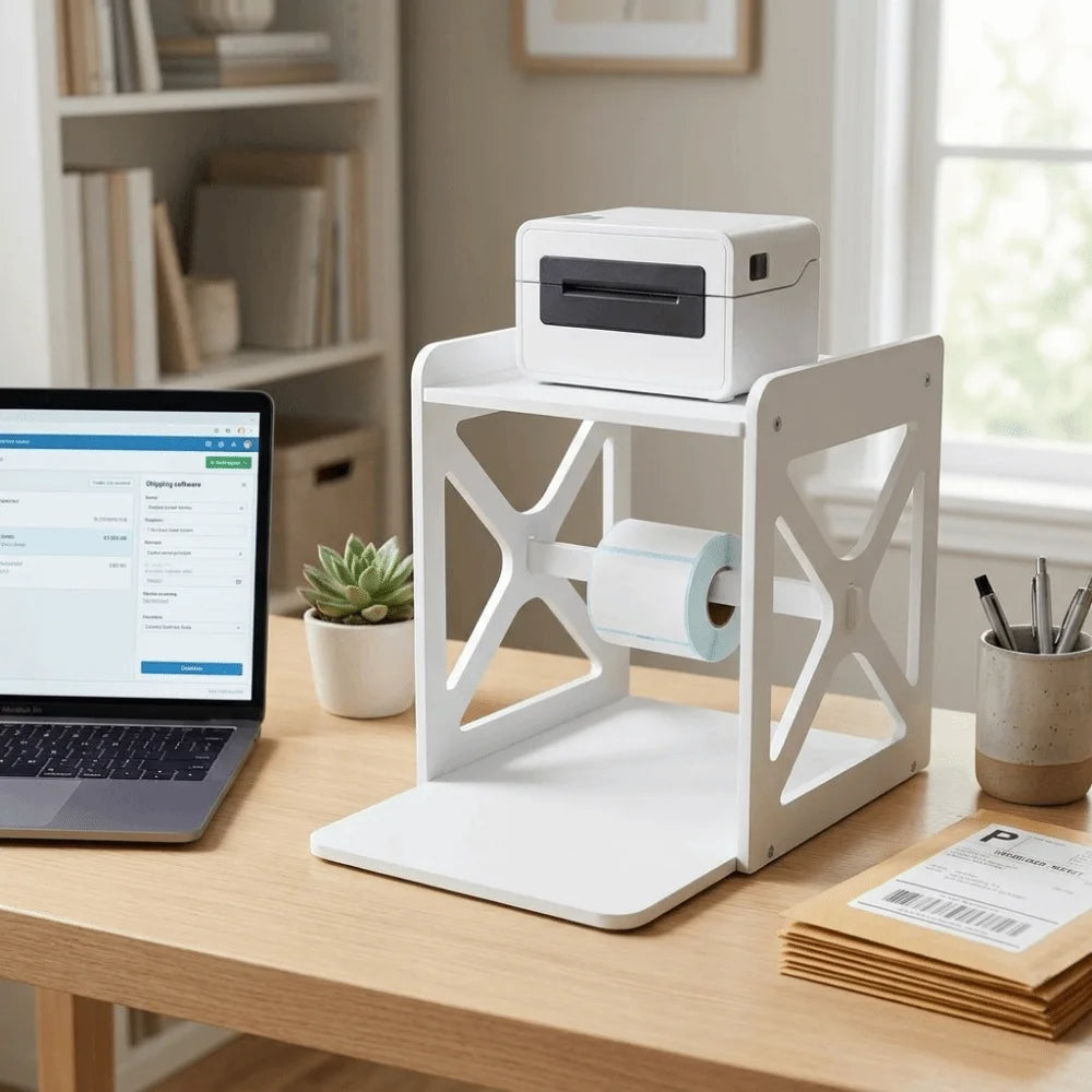 Sturdy Solid Material Multi-layer Desk Storage Organizer Layered Partition Design Stable Structure Label Printer Storage Rack Oasis Select