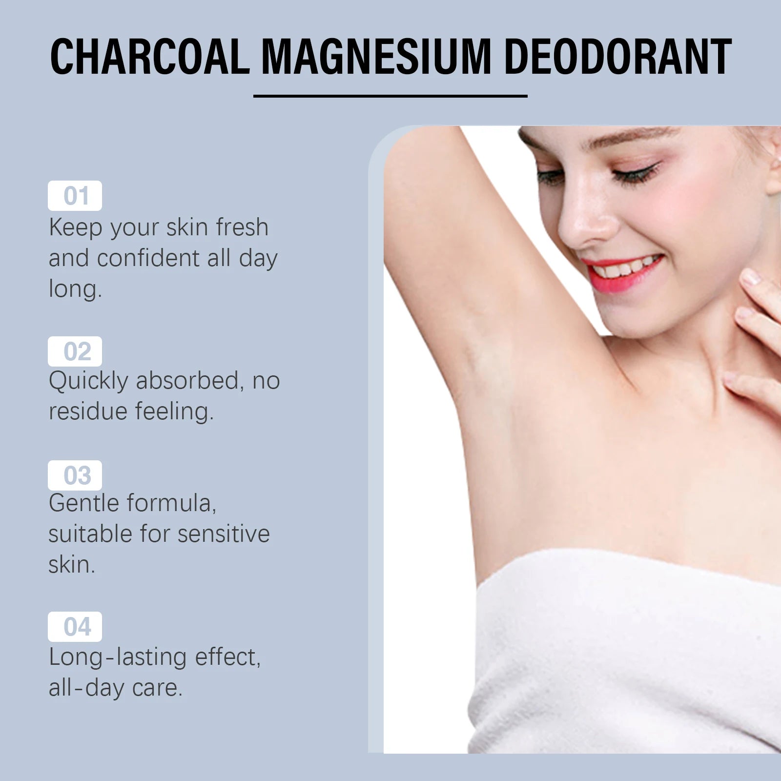 OceAura Charcoal Deodorant Stick – Unisex Underarm Freshness