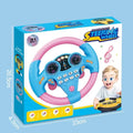 Kids Steering Wheel Toy - Backseat Pretend Play with Lights & Music - Fun Preschool Driving Simulator Gift for Toddlers Oasis Select Blue