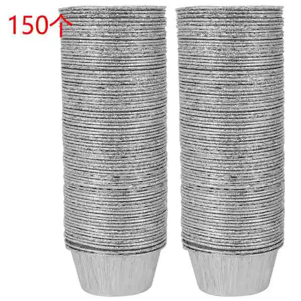 WISH 150 Pcs Aluminum Foil Cupcake Cups Ramekin Muffin Baking Cups, Disposable Muffin Liners, Ramekin Holders Cups, Aluminum Cup Oasis Select as shown