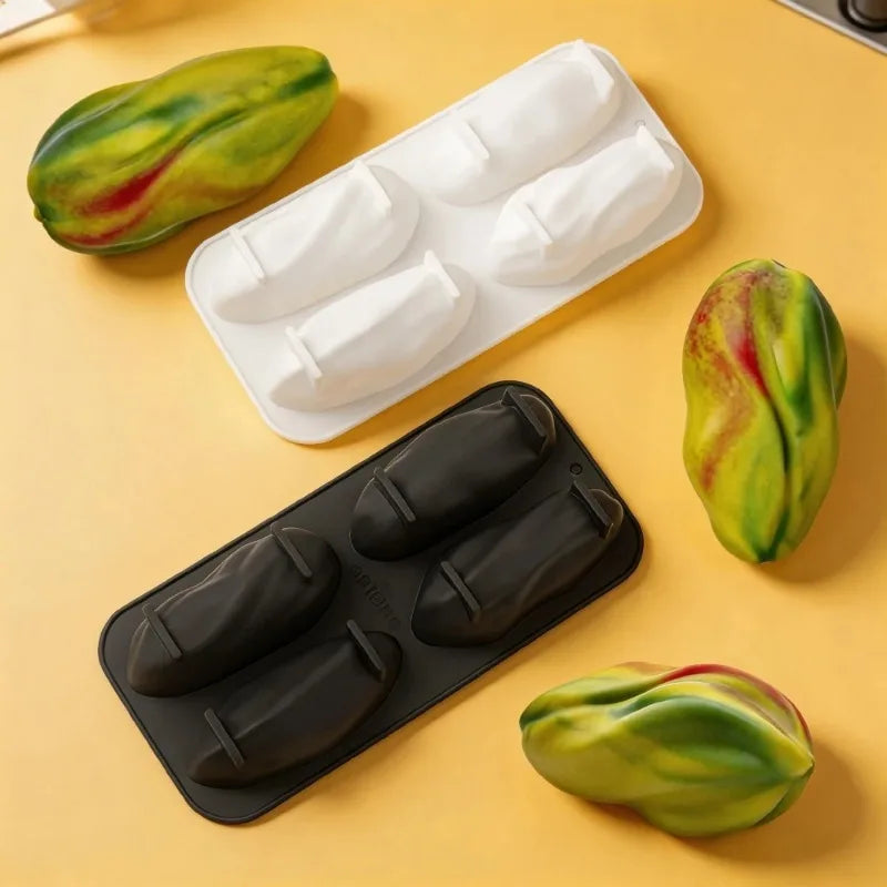1pcs Pistachio Silicone Mold 4 Cavity Mousse Cake Chocolate Dessert Pudding Baking Tool Handmade Candle Squishy Making Mould Oasis Select