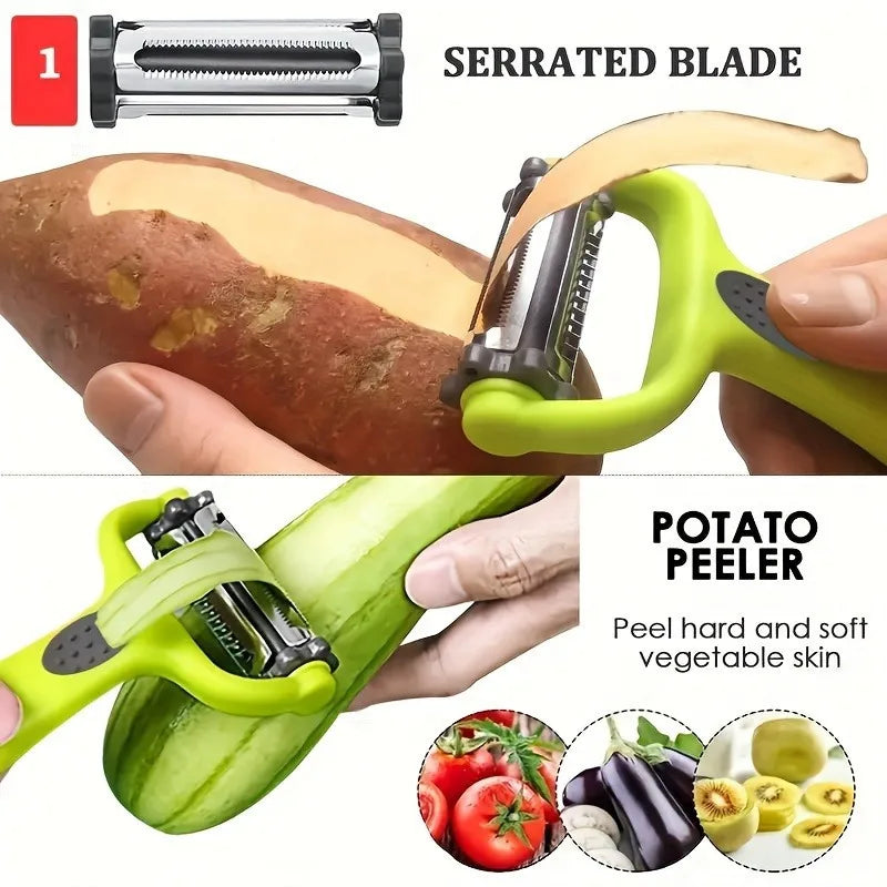 1pc 3in1 Multi Fruit Vegetable Peeler Grater Shredder, Potato Peeler， Kitchen Essential，Multifunctional Vegetable Cutter Oasis Select