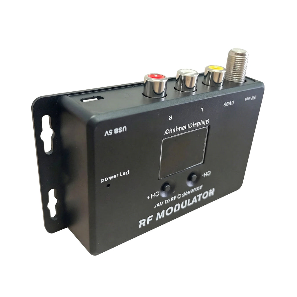 Single channel AV to RF analog modulator self-produced programs insertion mixer, cable TV analog frequency adjustable Oasis Select
