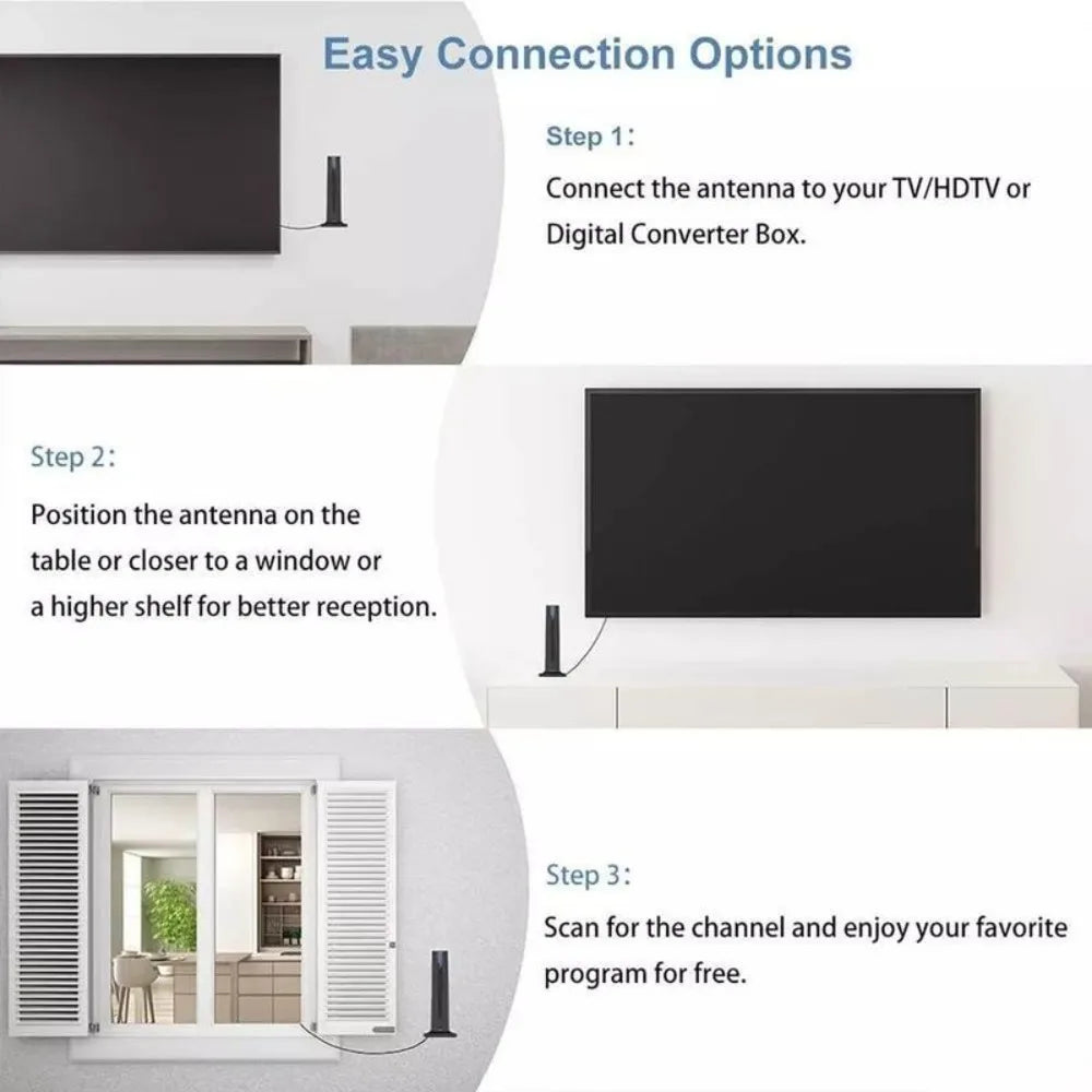 2025 New Indoor Digital TV Antenna HDTV T Type Terrestrial Wave Vertical Antenna Stable Signal Reception Oasis Select
