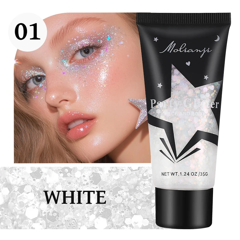 Multicolor Body Glitter – Waterproof & Sweat-Resistant Makeup Body & Face Glitter Oasis Select 01 WHITE