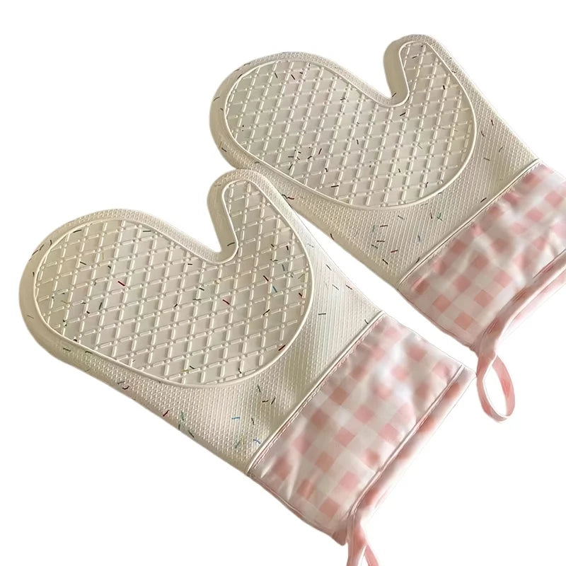 Cute Silicone Kitchen Single Oven Glove Mitts Insulation Heat Resistant Microwave Glove Baking High Temperature Resistance Oasis Select
