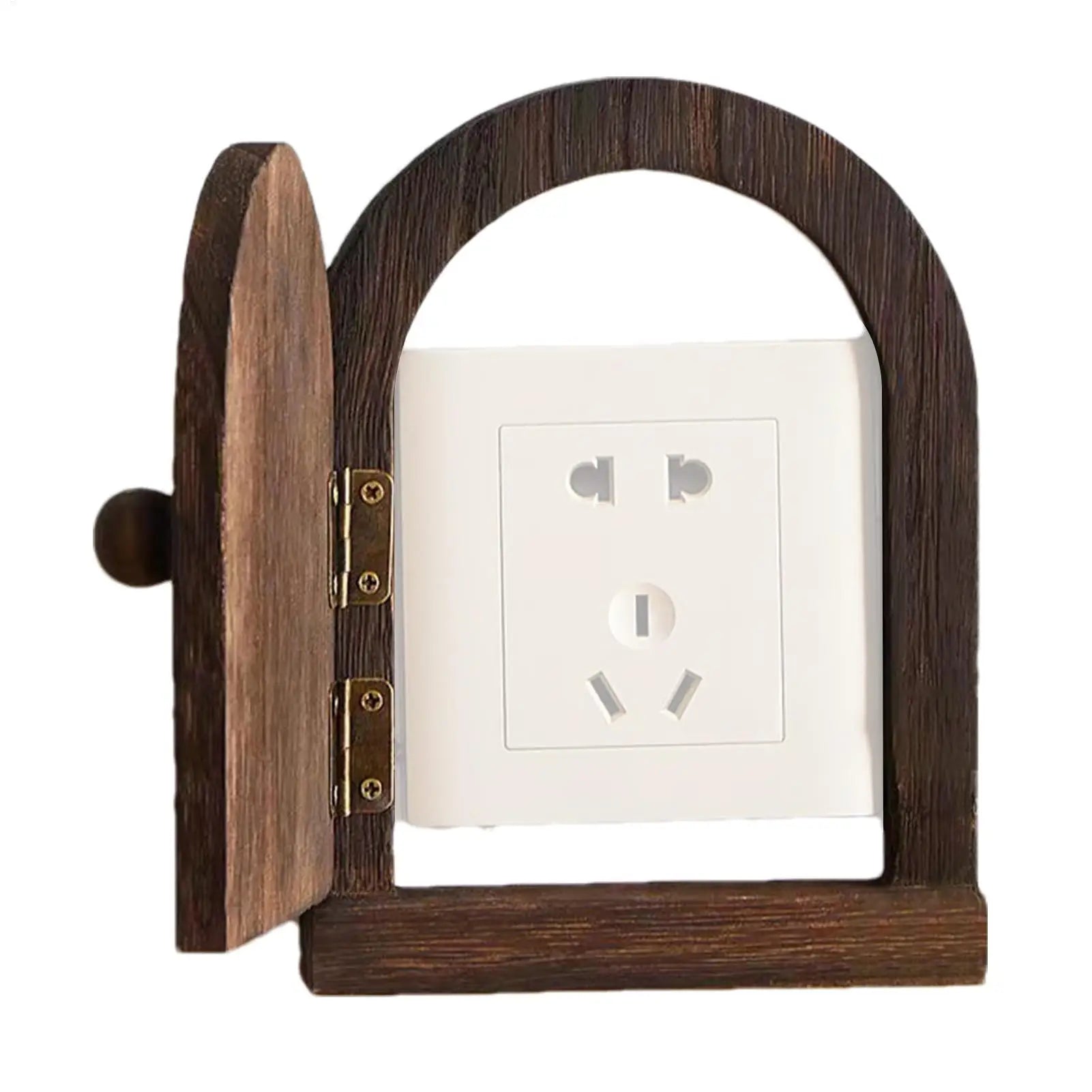 Electrical Outlet Cover Plates Button Protective Cover Fairy Door Design Solid Wood Protective Cover Button Decoration For Home Oasis Select