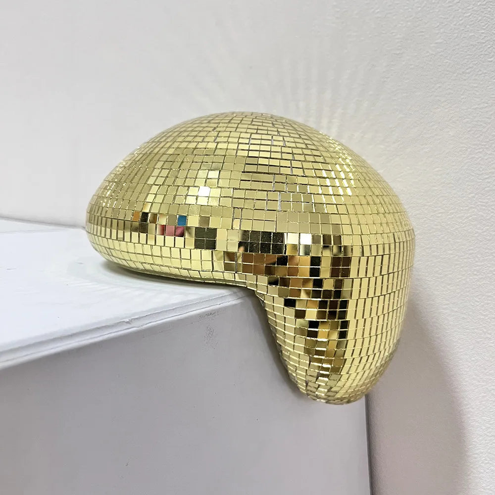 Mirror Disco Ball Reflection Glass Ball Indoor Home Party Decoration Funny Disco Table Ornament Holiday Birthday Halloween Gift Oasis Select b